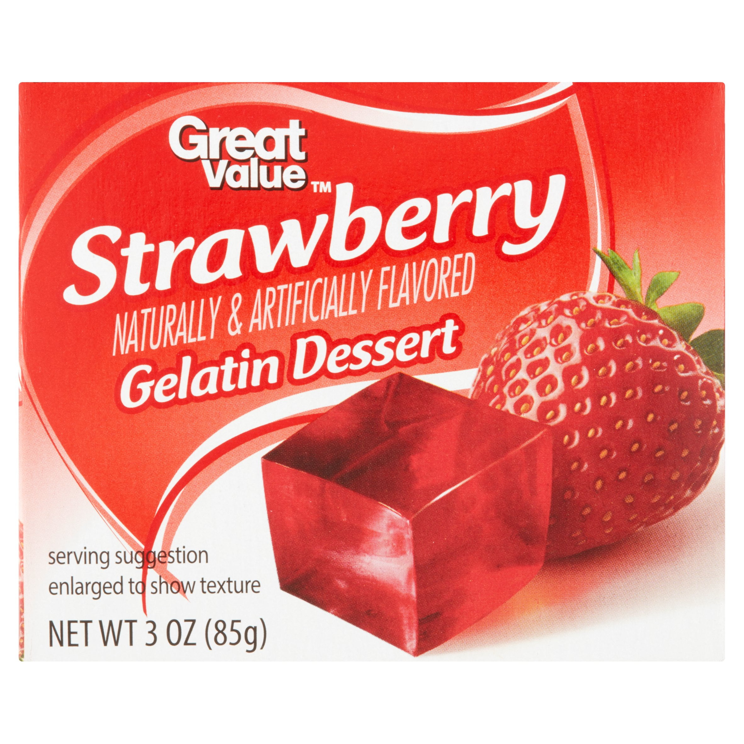Great Value Strawberry Gelatin Dessert, 3 oz by Wal-Mart Stores, Inc.