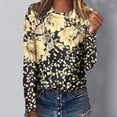 thumbnail image 2 of IROINNID Polyester Long Sleeve T Shirt for Women Comfortable Ladies Round Neck Loose Tops Print T-Shirts Blouse,Yellow, 2 of 5
