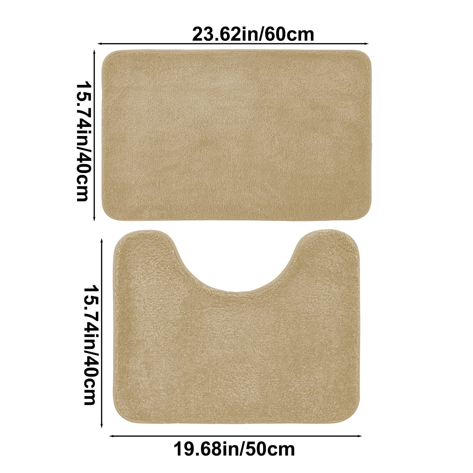InsCrazy Bathroom Rugs Sets 2 Piece Bathroom Floor Mat 2 Piece Solid Color AntiDirty Carpet Toilet Bathroom Non-Slip Absorbent Floor Mat Bathroom Foot Mat Bath Decor