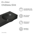 thumbnail image 3 of Chateau 30" Right Side Faucet Wall-Mount Bathroom Sink in Matte Black, 3 of 10