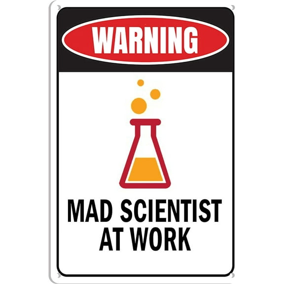 Science Teacher gifts, Funny Chemistry Classroom Party Decor Mad Scientist Props Metal Signs 8x12 Inch