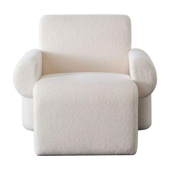 Noa Accent Chair in Ivory Sherpa Fabric by Diamond Sofa