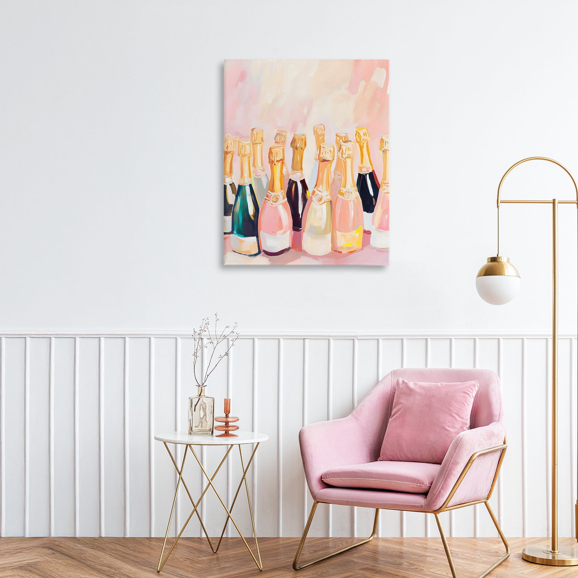 Stupell Industries Blush Champagne Bottles Collection Canvas Wall Art, design by The Prints Vibe
