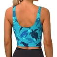 thumbnail image 4 of Uemuo World Turtle Day Pattern Women's Sports Bra - High Impact Support, Breathable, and Comfortable Athletic Bra for Running, Yoga, and Workouts, 4 of 9