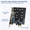 thumbnail image 2 of Convertidor SSD IO CREST Dual M.2 B-Key SATA PCI-e 3.0 x1, 2 of 6