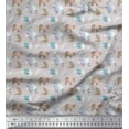 thumbnail image 1 of Soimoi Gray polyester Crepe Fabric Bear Animal Print Sewing Fabric Yard 42 Inch Wide, 1 of 3