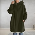 thumbnail image 4 of LAKIDAY Womens Long Zip Up Hoodie Jacket Oversized Sweatshirts Fleece Casual Pockets 2023 Fall Drawstring Long Hooded Coats, 4 of 7