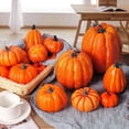 thumbnail image 4 of Calabaza Artificial Adorno de calabaza de simulación, calabaza falsa para decoración festiva del hogar, 7 Uds. (naranja), 4 of 8