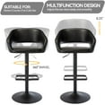 thumbnail image 5 of Modern Adjustable Bar Stools PU Leather Seat, 360° Swivel Open Mid Back & Armrest Bar Stool for Kitchen Dining Room Bar Cafe Counter Seating(Black, Black Base), 5 of 10