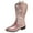 Rose, variante sur Bottes de Cowgirl pour Femmes Leozcaa Bottes de Cowboy Brodées Talon Bloc Épais Style Western Vintage Bottes Mi-Mollet