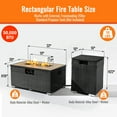 thumbnail image 3 of AJ Enjoy 32'' Propane Fire Pit Table, Marble Textured Ceramic Tabletop, 50,000 BTU Fire Table with Black Wicker, Mix Color Glass Rocks, Including Lid&Cover, 3 of 10