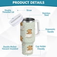 thumbnail image 4 of Stainless Steel Tumbler with Straw and Handle, Double Wall Insulated Tumblers, Cute Capybara in Coffee Cups, 4 of 9