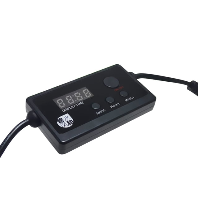 Graflsoa Aquarium Light Timer & Dimmer with DC Port for LED Pet Lights, 36V 100W, 8 Brightness Levels, Noise Reduction, Auto On/Off, Black Plastic Design