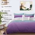 thumbnail image 3 of 3 Piece Teal Purple Ombre Duvet Cover Set Queen Size,Microfiber Comforter/Quilt Cover with Corner Ties and 2 Pillowcases,Modern Geometric Striped Abstract Art All Season Bedding with Zipper Closure, 3 of 8
