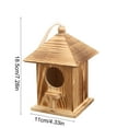 thumbnail image 3 of Dtchengua Solid Wood Birdhouse - Rustic Outdoor Hanging Bird House , Unique Charred Finish Garden Decor for Patio, Yard, Natural Wood Grain, 3 of 6