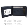 thumbnail image 4 of Cartera Hombre Piel Genuina Cierre Velcro Monedero Identificación Interiores en Tela Azul, 4 of 9