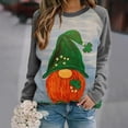 thumbnail image 2 of Penkiiy T-Shirt à Manches Longues et Col Rond Imprimé pour la Saint-Patrick pour Femmes, Gris, 2 of 4