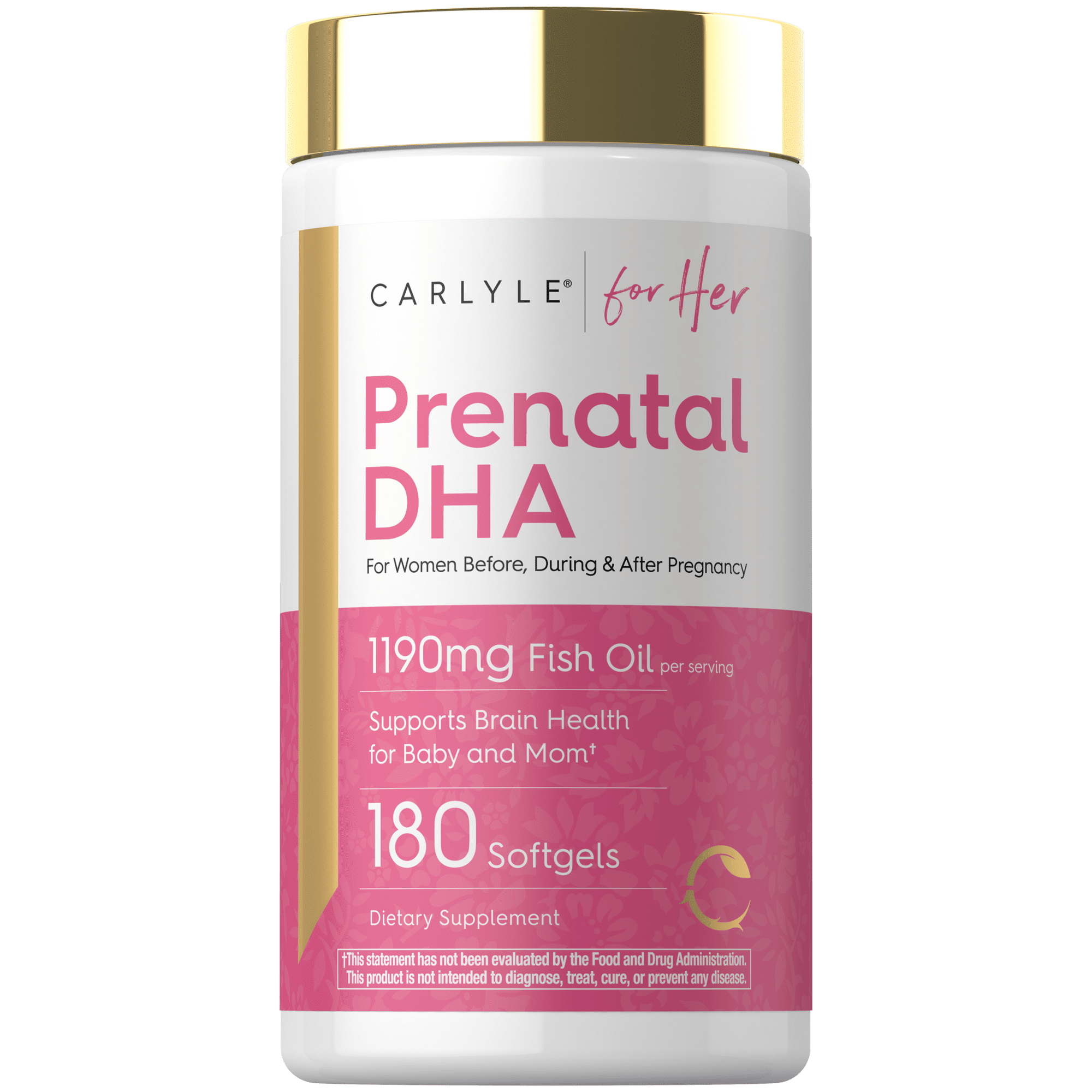 Prenatal DHA Vitamin | 180 Softgels | Non-GMO and Gluten Free Supplement | by Carlyle