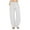 White, variant on SROBPTY Linen Pants for Women Casual Solid Cotton Linen Drawstring Elastic Waist Long Wide Leg Pants, Khaki, L