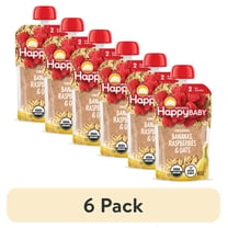 Puree Apple And Raspberry (6 pack) Happy Baby, Stage 2 Organic Baby Food, Apples Blueberries ...