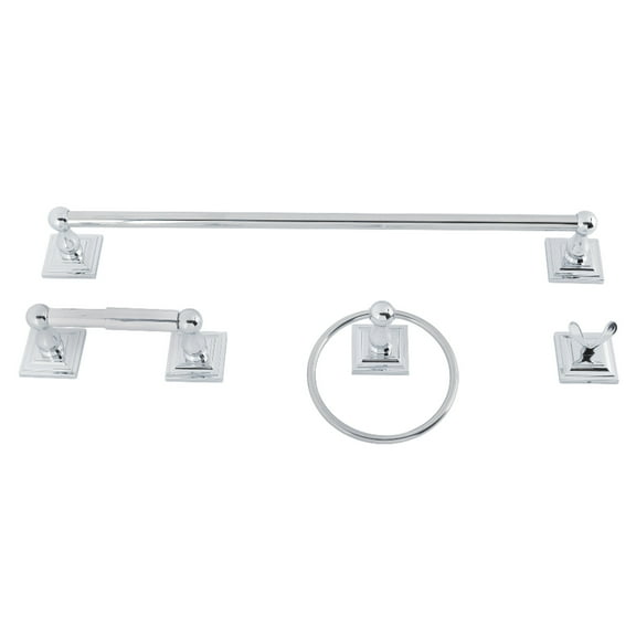 Kingston Brass BAHK321478C Serano 4-Piece Towel Bar Bathroom Accessory Set, Polished Chrome