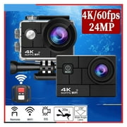 Action Sport Camera Ultra HD 4K/60fps EIS 24MP 2.0inch IPS Screen 170D Underwater 30M Go Waterproof Pro Helmet Video Cam