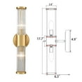thumbnail image 3 of Moose Modern 2-Light Gold Dimmable LED Wall Sconce with Clear Glass Shades, 3 of 8