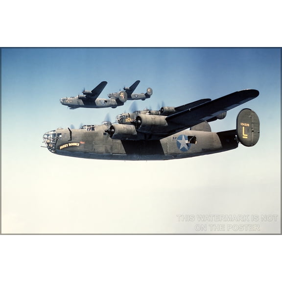 24"x36" Gallery Poster, b-24 liberator 93rd Bomb Group formation flight