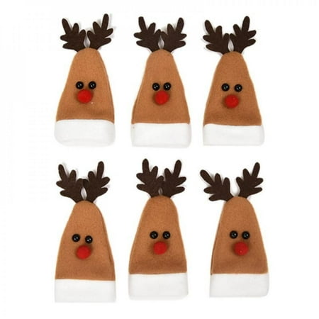 

6pcs Santa Wine Bottle Dust Cover Santa Claus Wine Bottle Dust Cover Christmas Decor for Home Dinner Home Table Products Hot