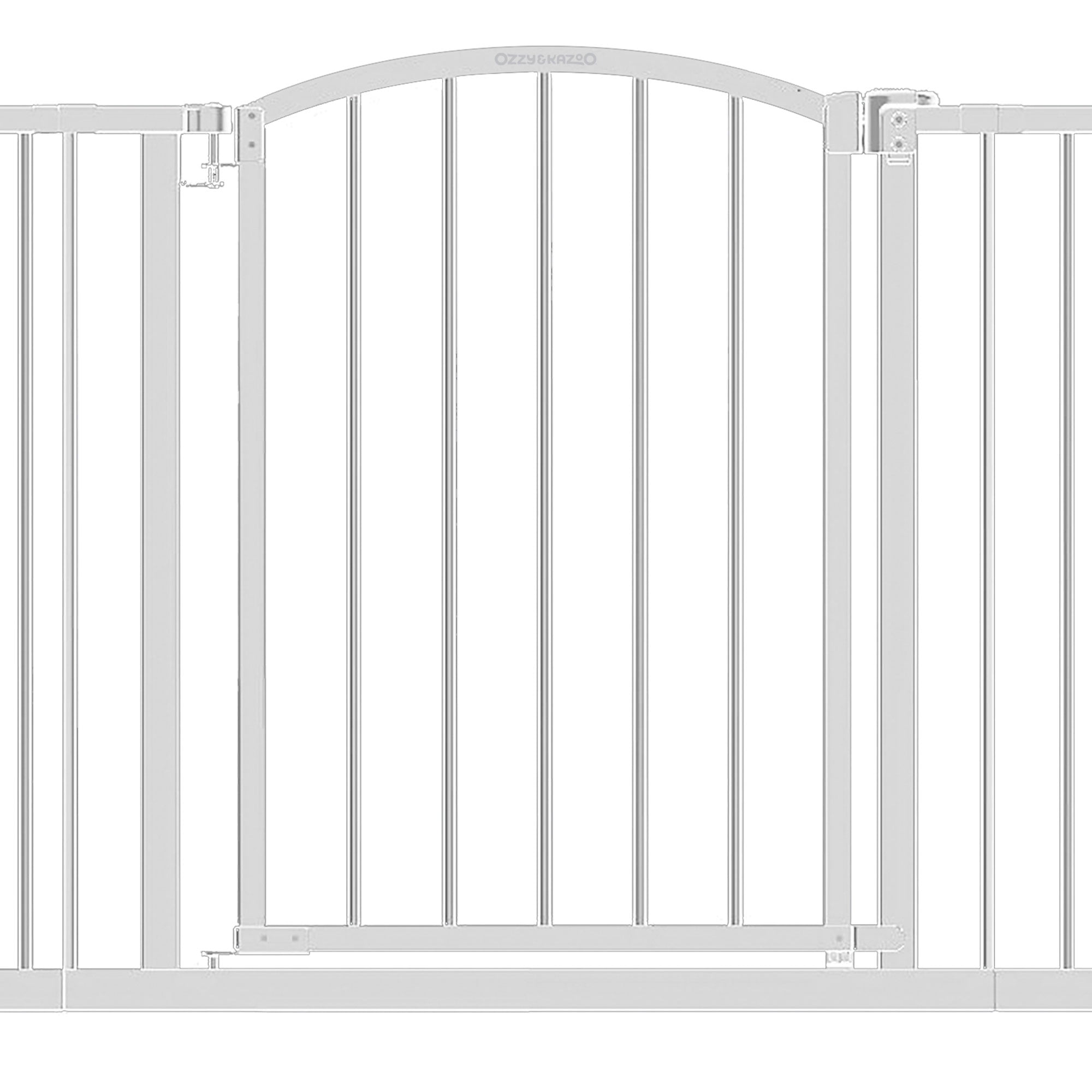 Ingenuity Ozzy & Kazoo 30" Tall Wide Walk - Through Dog Gate For Doorways & Stairways
