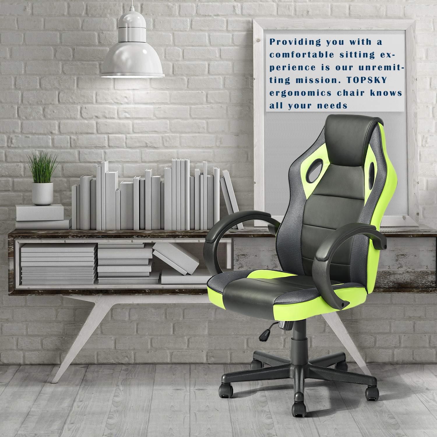 Homylin PU Leather Gaming Chair Desk High Back Swivel Rolling Racing Chairs Executive Desk Chair Adjustable Video Gaming Chairs