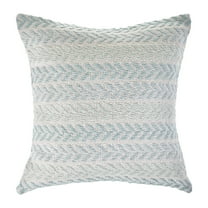 Ox Bay Ariya Spa Blue/White Chevron Cotton Adult Decorative Throw Pillow