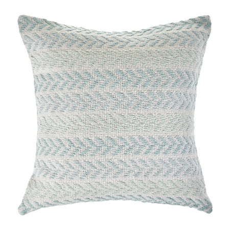 LR Home Day Dreams Geometric Chevron Blue 18 in. Square Decorative Throw Pillow
