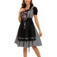 thumbnail image 3 of SWSMCLT Women's Oktoberfest Outfits 2 Pcs Beer Carnival Outfit Halloween Dirndl Dress Bavarian Outfits Party Black 22, 3 of 5