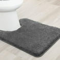 thumbnail image 6 of 24 x 20 Non Slip U-Shaped Bathroom Rugs Soft Toilet Bath-Mat for Bathroom Machine Washable Bath Mats Water Absorbent Bathroom Mats with Fluffy Microfiber Grey, 6 of 6