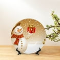 thumbnail image 6 of Bingfone Christmas Snowman Gift Print Bone China Dinner Decorative Plates,Handmade Ceramic Dinner Plate with Stand for Home Club-10in, 6 of 6