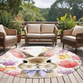 thumbnail image 4 of Round Rug 6Ft Washable Non-Slip, Easter Bunny Circle Area Rugs for Living Room Bedroom, Spring Tulips Vintage Botanical Pastoral Indoor Floor Mats Carpet Runner for Home Decor Aesthetic, 4 of 8