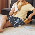 thumbnail image 3 of Wukai Space Cars Men’s Short Pajama Pants With Pockets Soft Sleep Pj Shorts for Men-, 3 of 6