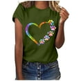 thumbnail image 2 of DPTALR T-Shirt Décontracté à Manches Courtes Imprimé Lettres Col Rond Ample pour Femmes, 2 of 6
