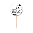 thumbnail image 1 of Meilleur Chat Maman Jamais Citation DIY Conception Cure-Dent Drapeaux Rond Étiquettes Fête Décoration, 1 of 3