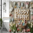 thumbnail image 6 of Generic Easter Holiday Theme Shower Curtains Cute Rabbit Color Egg Spring Flower Scenery Pattern Bathroom Decor Bathtub Partition Cloth Curtain, 6 of 6
