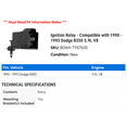 thumbnail image 2 of Ignition Relay - Compatible with 1990 - 1993 Dodge B350 5.9L V8 1991 1992, 2 of 2