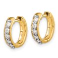 thumbnail image 2 of Primal Gold 14 Karat Yellow Gold Lab Grown Diamond Hinged Hoop Earrings, 2 of 3
