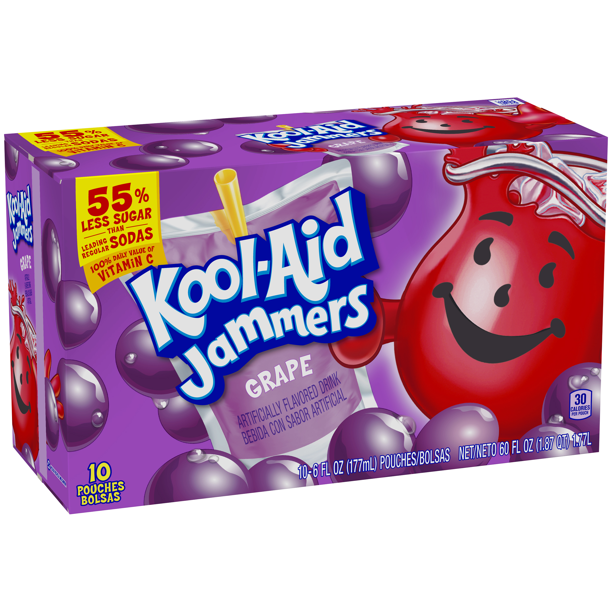 Kool Aid Jammers Grape Flavored Drink 10 Ct Pouches 60 0 Fl Oz