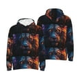 thumbnail image 6 of Bingfone Forest Cool Lion Men's Drawstring Hoodie Long Sleeve Pocket Sweatshirts-Large, 6 of 6