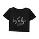thumbnail image 3 of Camiseta corta para mujer, disfraz de verano, camiseta recortada para acampar, vacaciones, caminar, ir de compras XL, 3 of 7