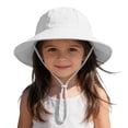 thumbnail image 5 of HAOTAGS Infant Toddler Bucket Hats, Solid Color Cotton Sun Cap Bowknot Adjustable Summer UV Protection Fisherman Hat White Size 1T, 5 of 8