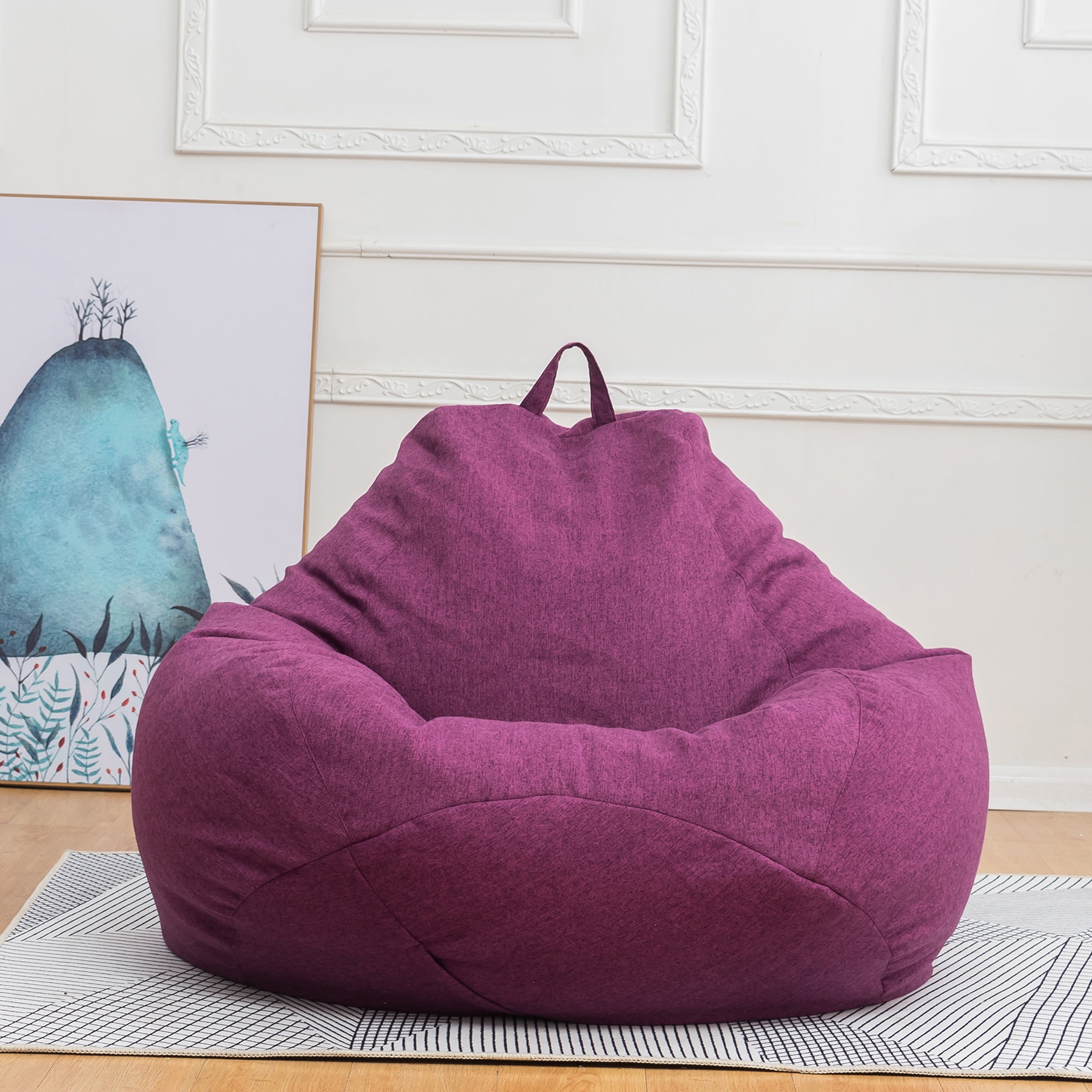 Bean Bag Sofa Chairs Cover Classic Lazy Lounger Bean Bag Storage Chair