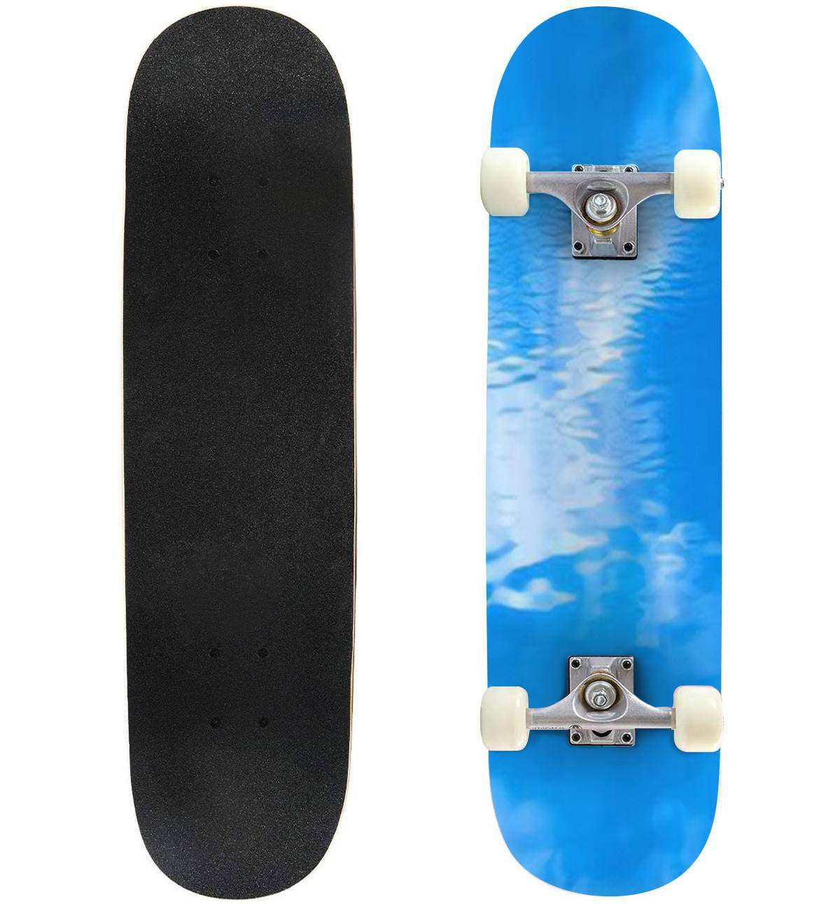 Misty Blue Background Outdoor Skateboard Longboards 31"x8" Skate Board Cruiser - Walmart.com