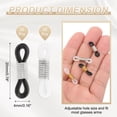 thumbnail image 2 of Uxcell Eyeglass Chain Connector, 50 Pack Adjustable Anti Slip Silicone Rubber Strap Holder Chain End Loop for Women Men Eyeglasses Sunglasses, White K (Long Metal Spring), 2 of 5